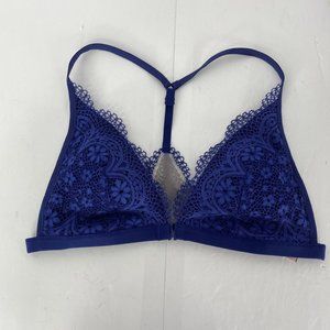 Victoria Secret Blue Lace Bralette Front Clip